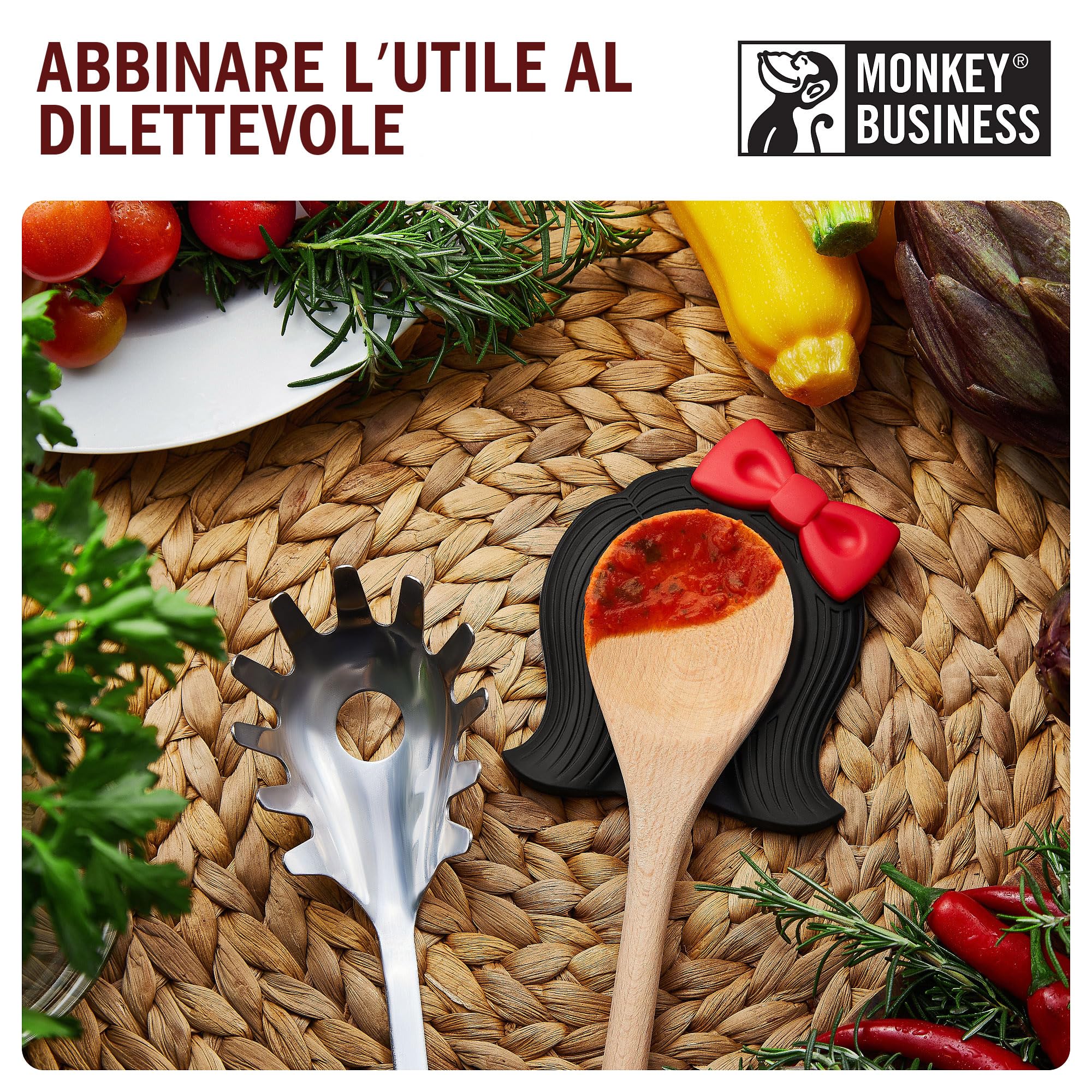 Poggia-Cucchiaio A Forma Di Parrucca Betty - In Silicone, Gadget Divertente Per Cucina, Anti-Macchia - Foto 2