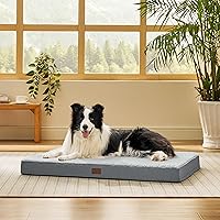Vista 56 de Bedsure - Cama ortopédica extragrande para perros, con funda extraíble lavable, tapete de espuma con forma de huevera para jaula de mascota, apta
