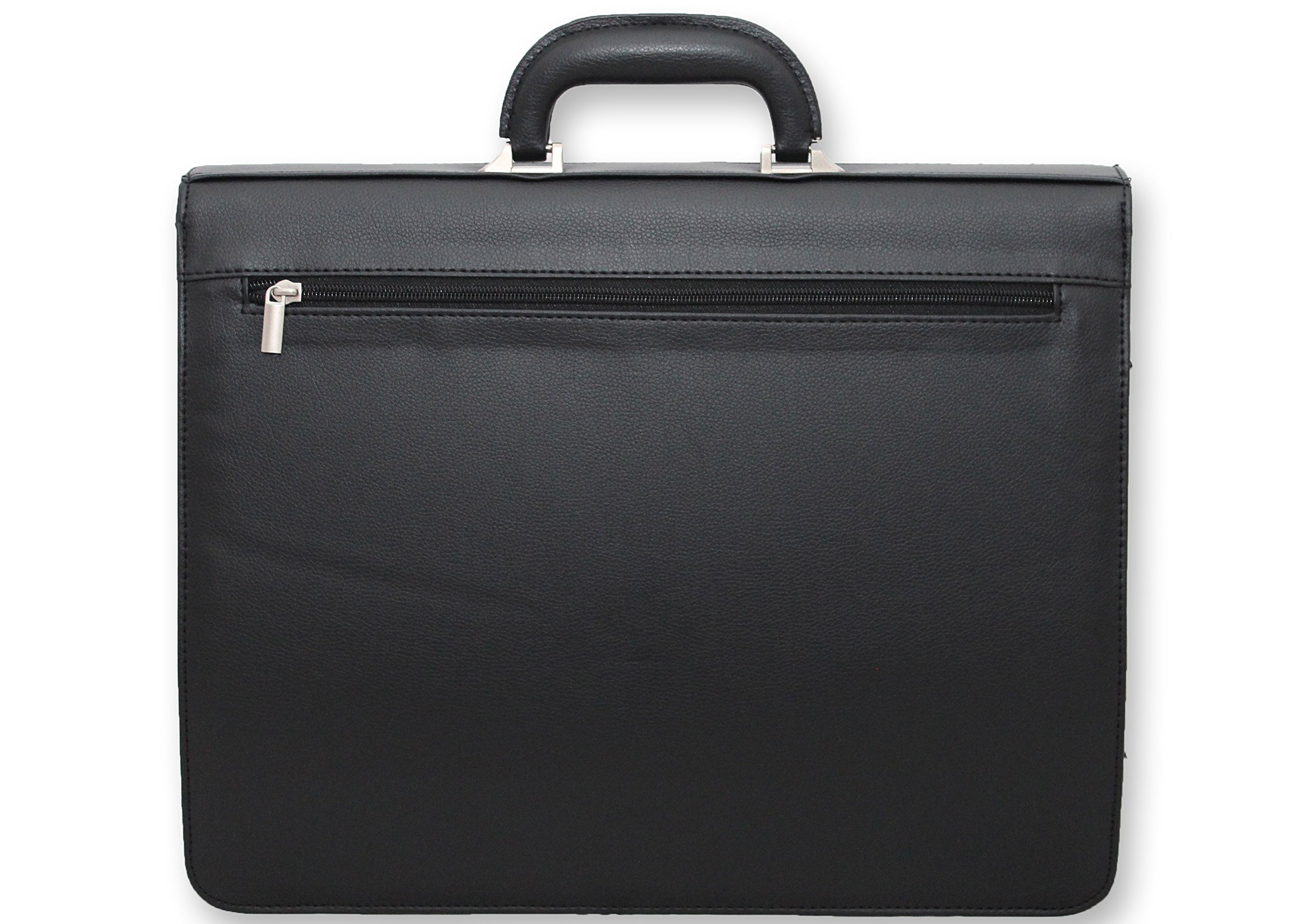 Bolsa de Trabajo de Oficina Profesional Maletín de Documentos Cuero Ecológico (Negro MA32)