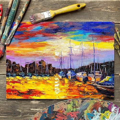 Miniatura 6 de FIXSMITH Paquete de 14 paneles de lienzo, 11 x 14 pulgadas, lienzos imprimados 100% algodón, paquete de gran valor, tablero de lienzo para pintura