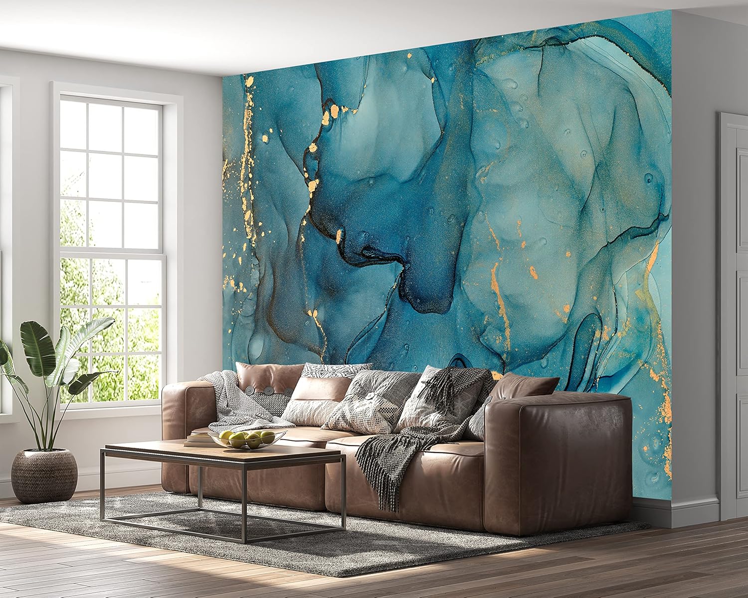 Blue Marble Wallpaper Self Adhesive Vinyl Wallpaper Large Wall Art