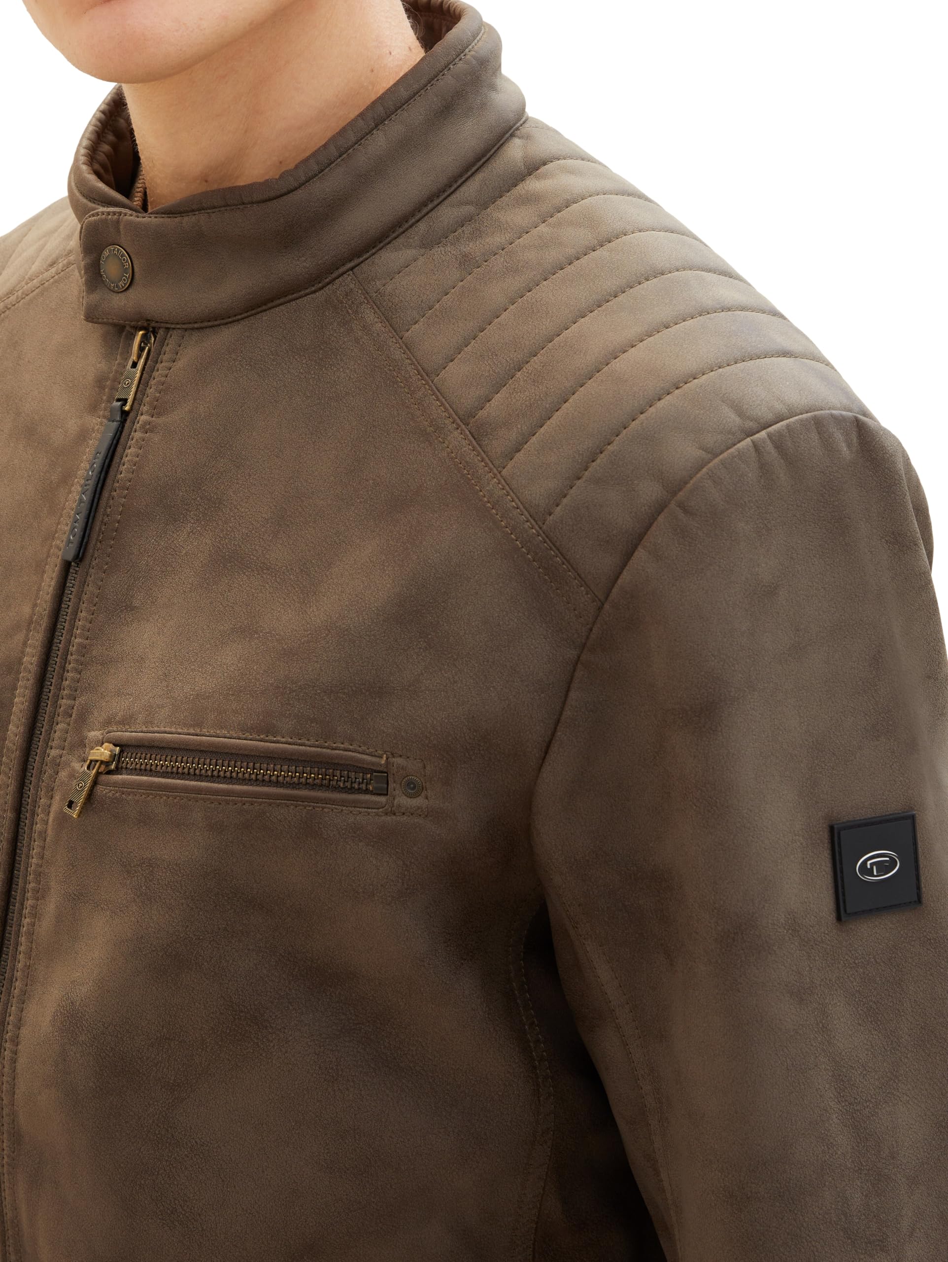 TOM TAILOR Uomini Giacca da motociclista in velour