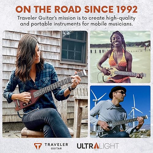 Miniatura 6 de Traveler Guitar Paquete de arce acústico ultraligero  Guitarra acústica de viaje, correa de guitarra acústica, cejilla de guitarra, amplificador de
