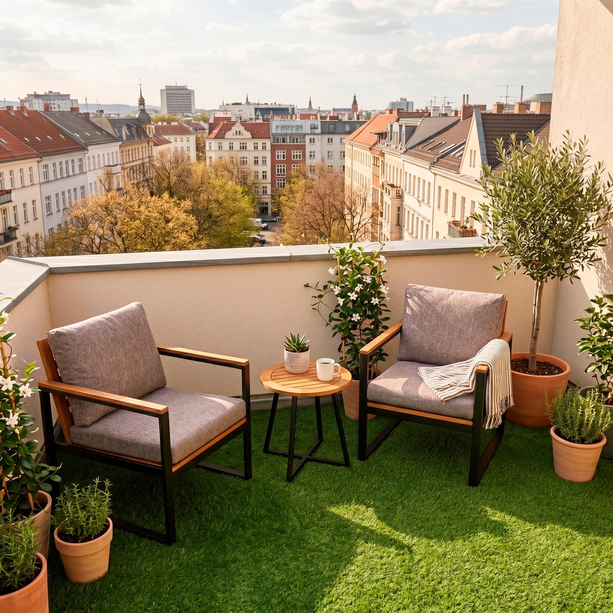SPRINGOS Sztuczna trawa 5 x 2 m, 32 mm, dywan trawnikowy do ogrodu, odporny na promieniowanie UV, z otworami drenażowymi, gruba, sztuczna trawa na zewnątrz, na balkon, taras, patio, plac zabaw, dla