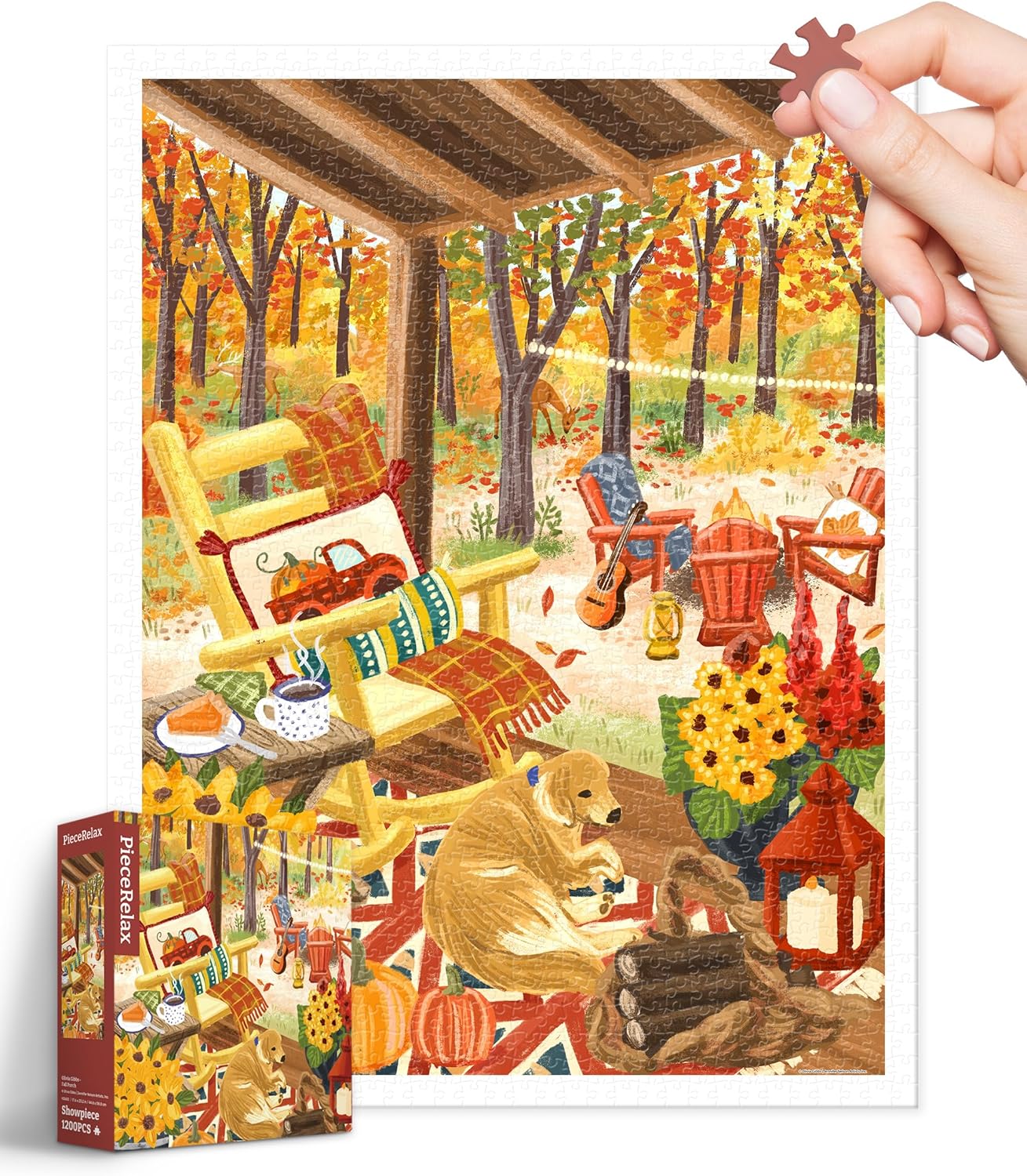PieceRelax Plastic Jigsaw Puzzles for Adults 1200 Pieces - Most Satisfying Table Games and Gifts No Puzzle Mat Required [H3650]
