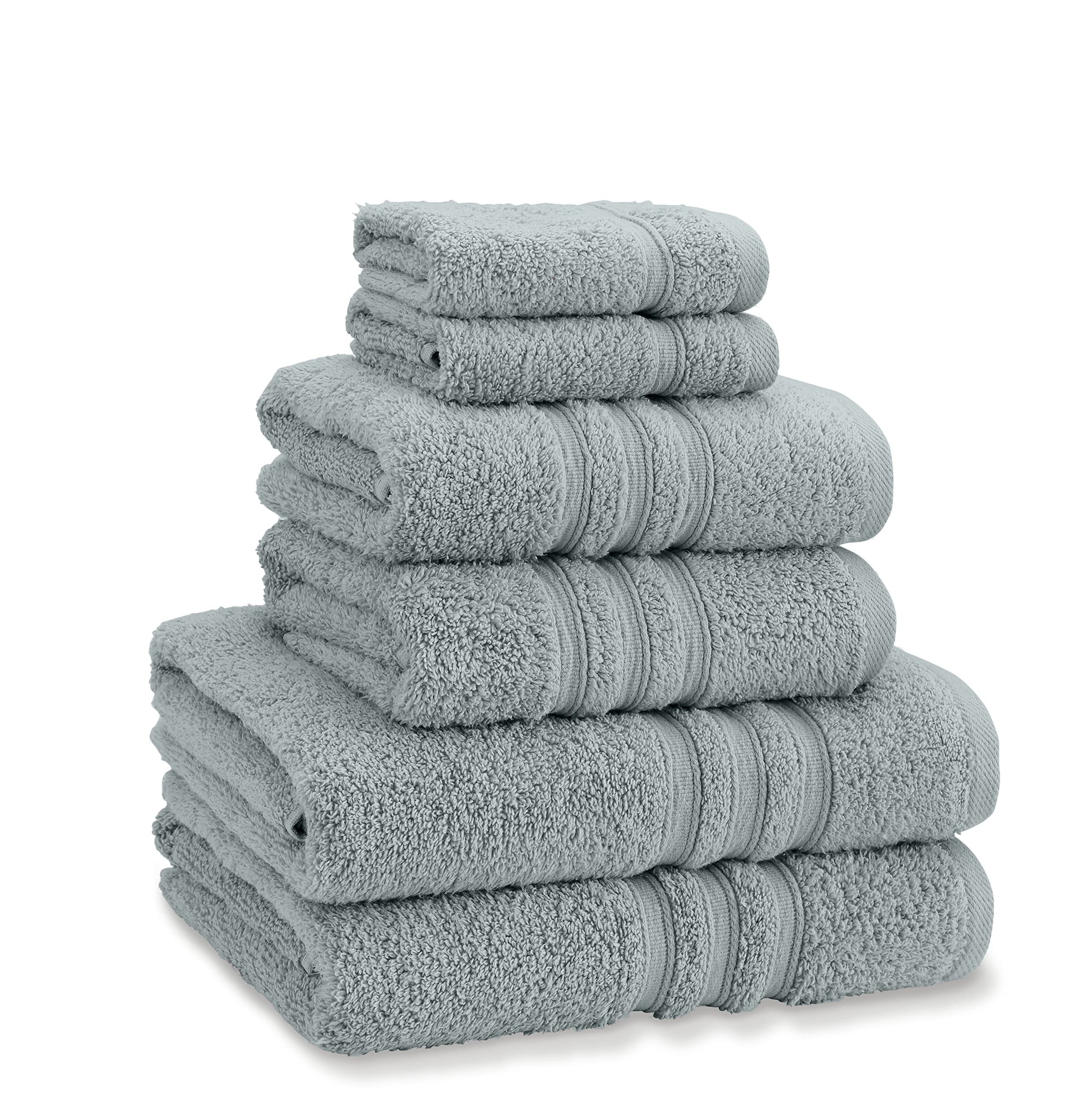 Catherine Lansfield Zero Twist Cotton 6 Piece Towel Bale Set Sage Green