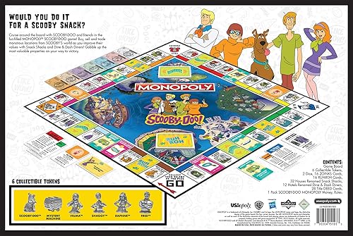 Miniatura 5 de Juego de mesa Monopoly Scooby-Doo! | Mercancía oficial de Scooby-Doo! basada en la popular caricatura de Scooby-Doo! | Juego clásico de monopolio