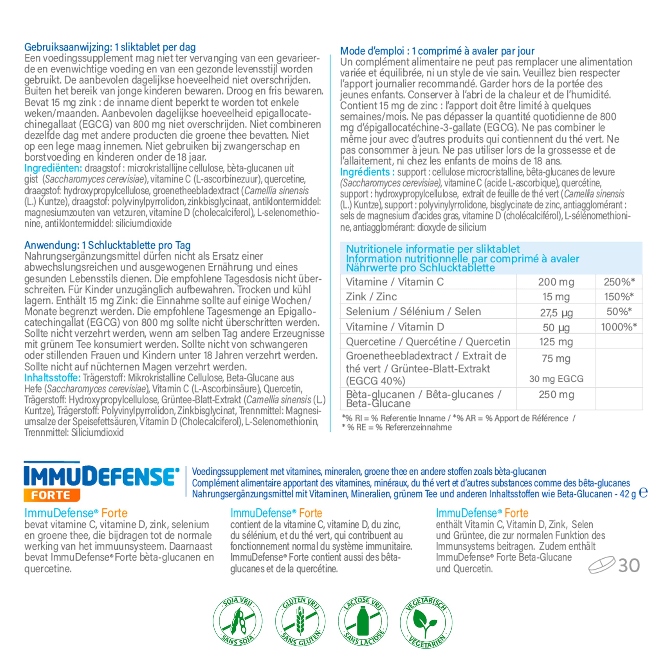 Metagenics ImmuDefense Forte - Vitamin C, D, Zink & Selen - 30 Tabletten