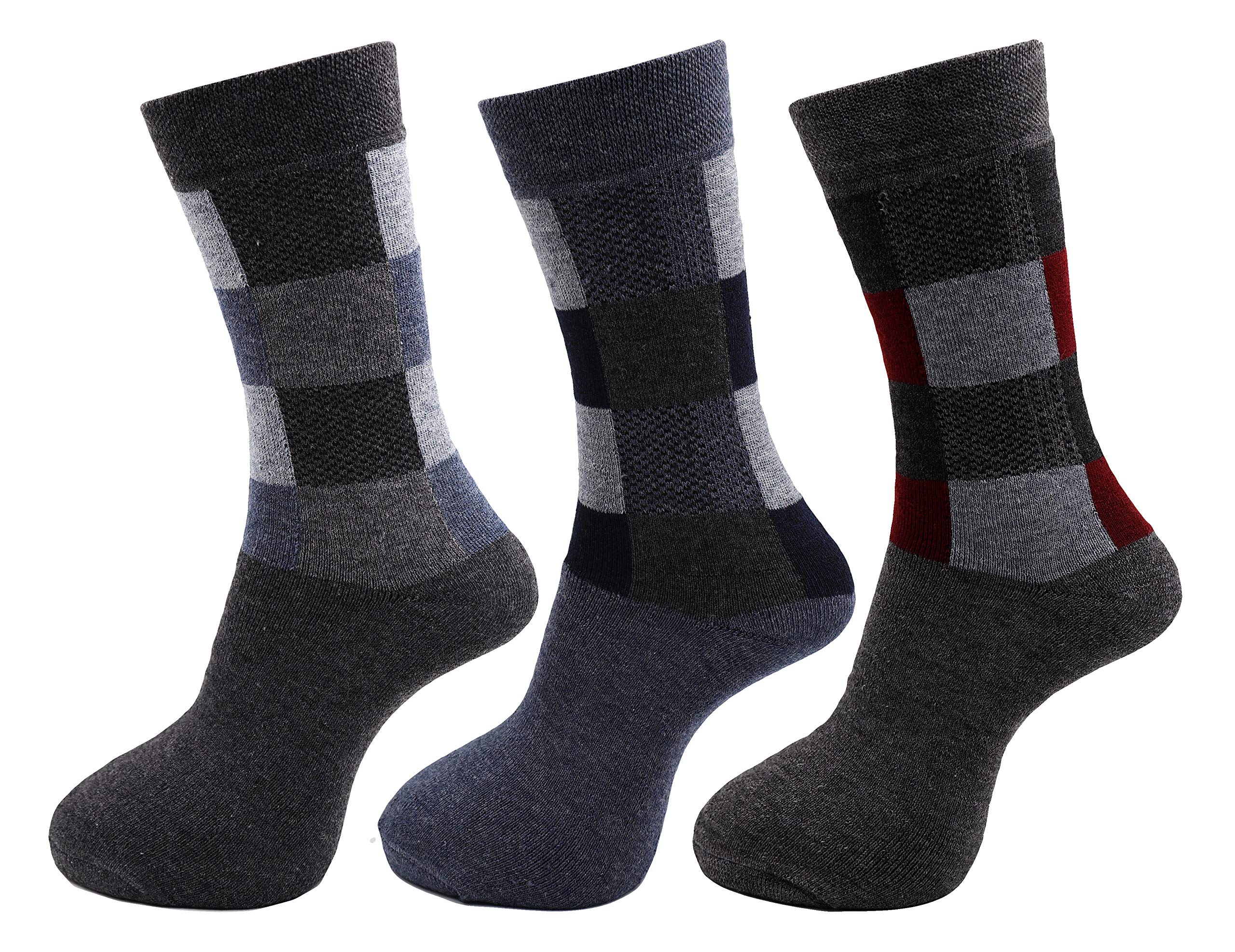 RC. ROYAL CLASSMen's Calf Length Woolen Thick Terry Multicolored Socks (Pack of 3 Pairs winter wear socks)