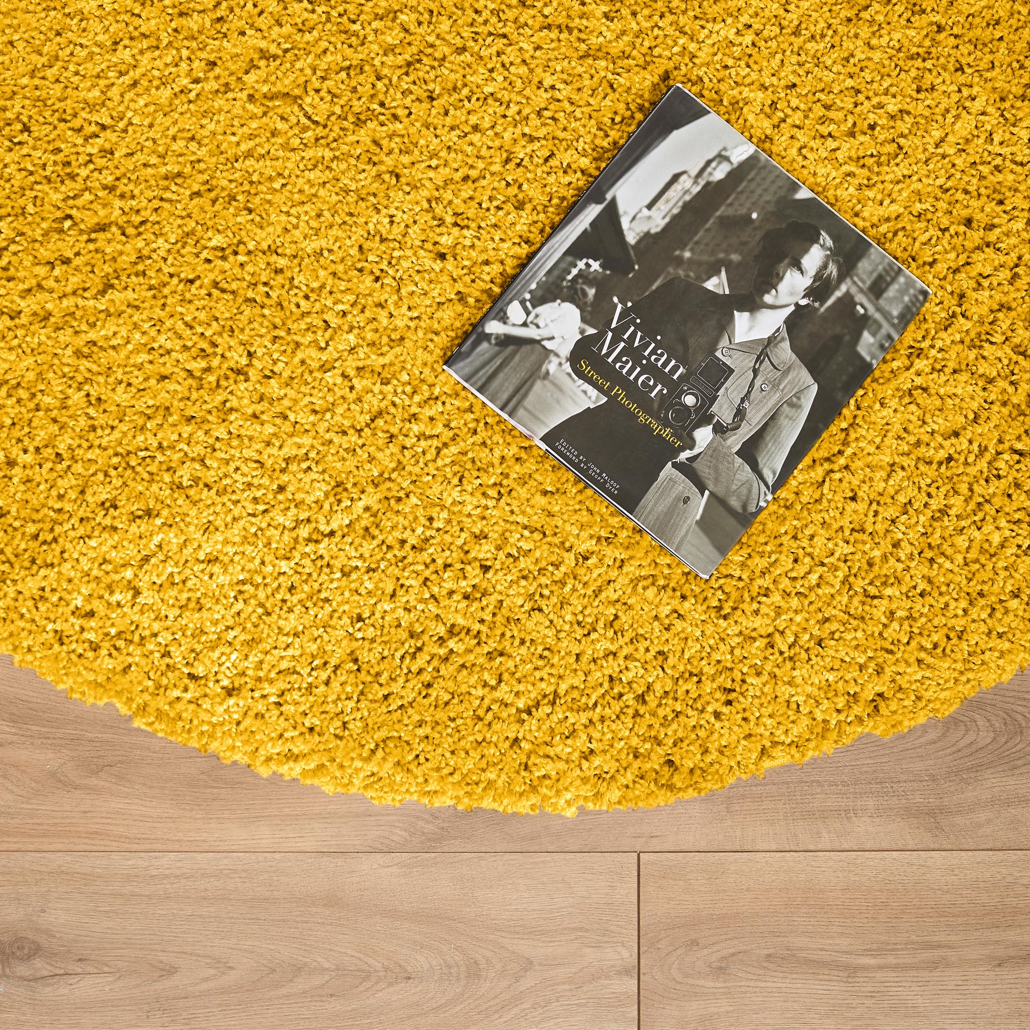 Bravich Round Green Rug 150cm (5') 5cm Pile Green Shaggy Large Circle Thick Fluffy Living Room Hessian Backed Washable — view 84
