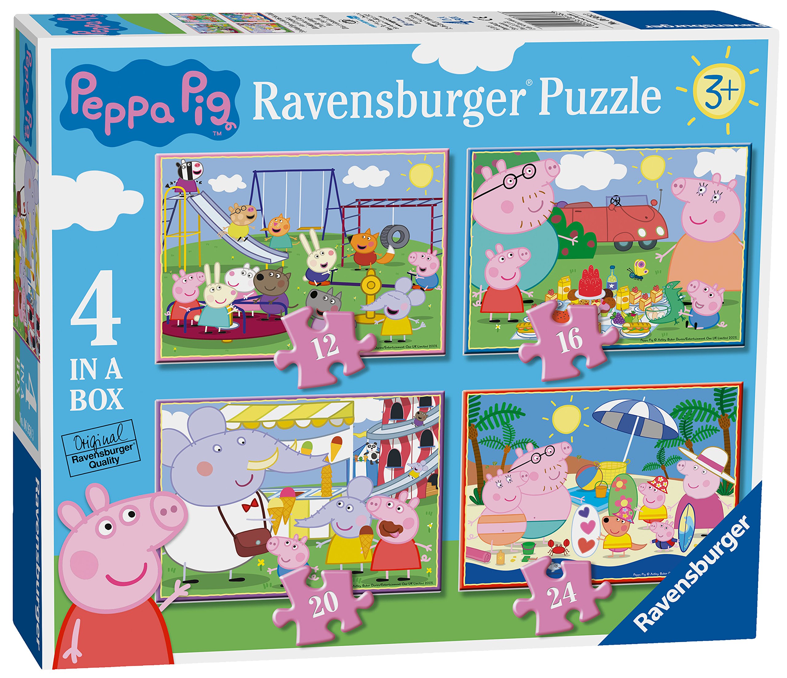 Ravensburger Peppa Pig 4 in Box Jigsaw Puzzles for Kids Age 3 Years Up - 12, 16, 20 & 24 Pieces - Gifts for Kids