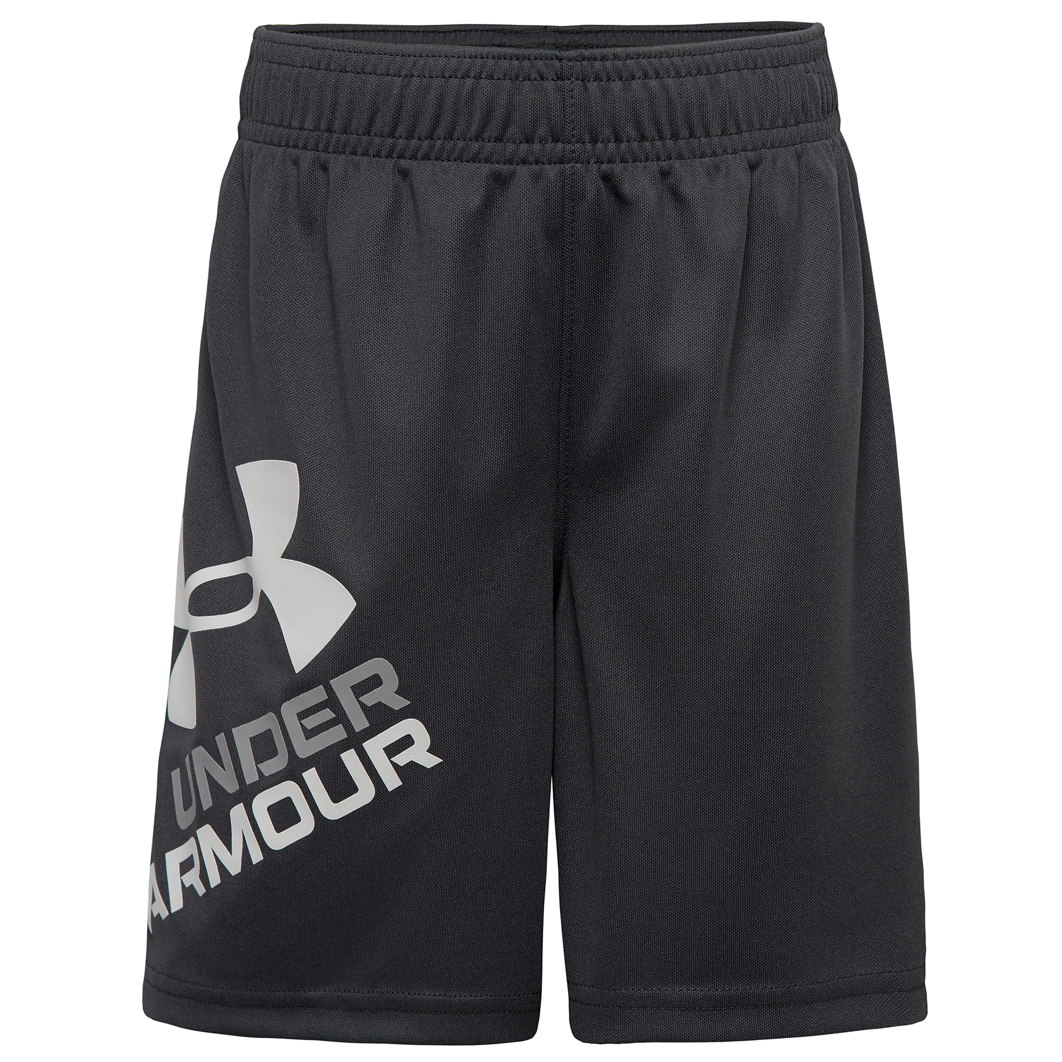 Under Armour Boys Prototype Performance Shorts Elastic Waistband Lightweight Fast-Drying Pitch Gray Symbol 4
