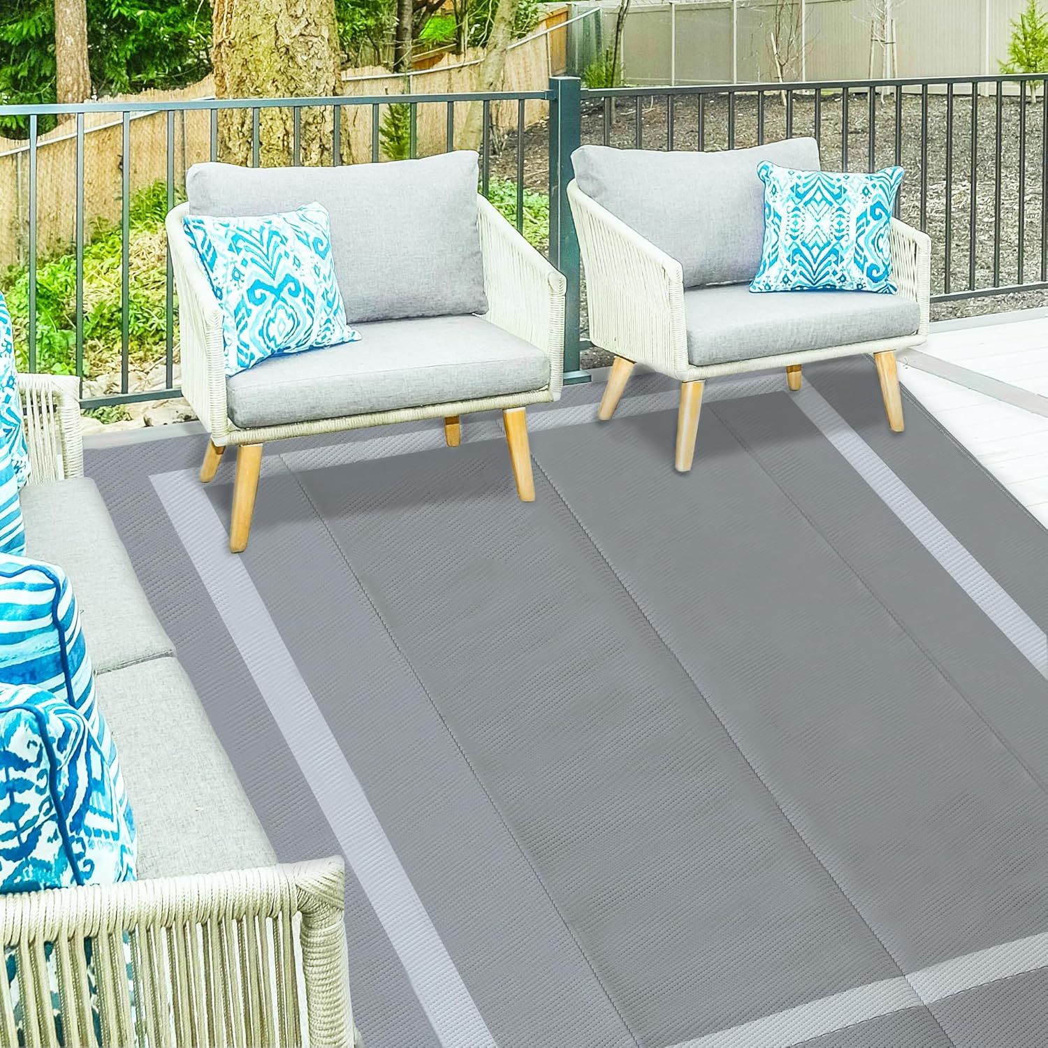 Vk living outdoor grey rug, 8x10, product similar to stock photo