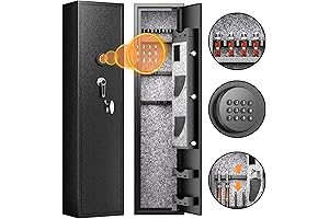 Bonusall 4 Gun Metal Safe with Light and Adjustable Shelves