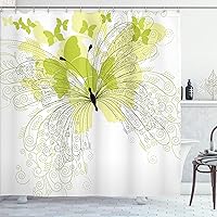 Vista 102 de Ambesonne Cortina para regadera náutica con palmeras