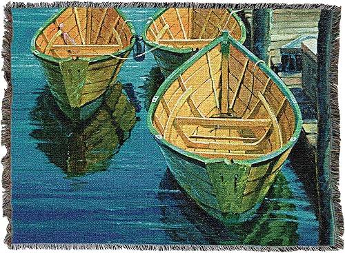 Miniatura 4 de Pure Country Weavers Gloucester Dory - Manta de barcos por Roger Bansemer Tapiz de regalo de playa costera del océano tejido de algodón Fabricado