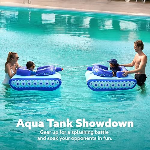 Miniatura 4 de SLOOSH Flotadores inflables de piscina para niños, flotadores de piscina con pistola de agua, juguetes de lucha de agua, diversión de batalla