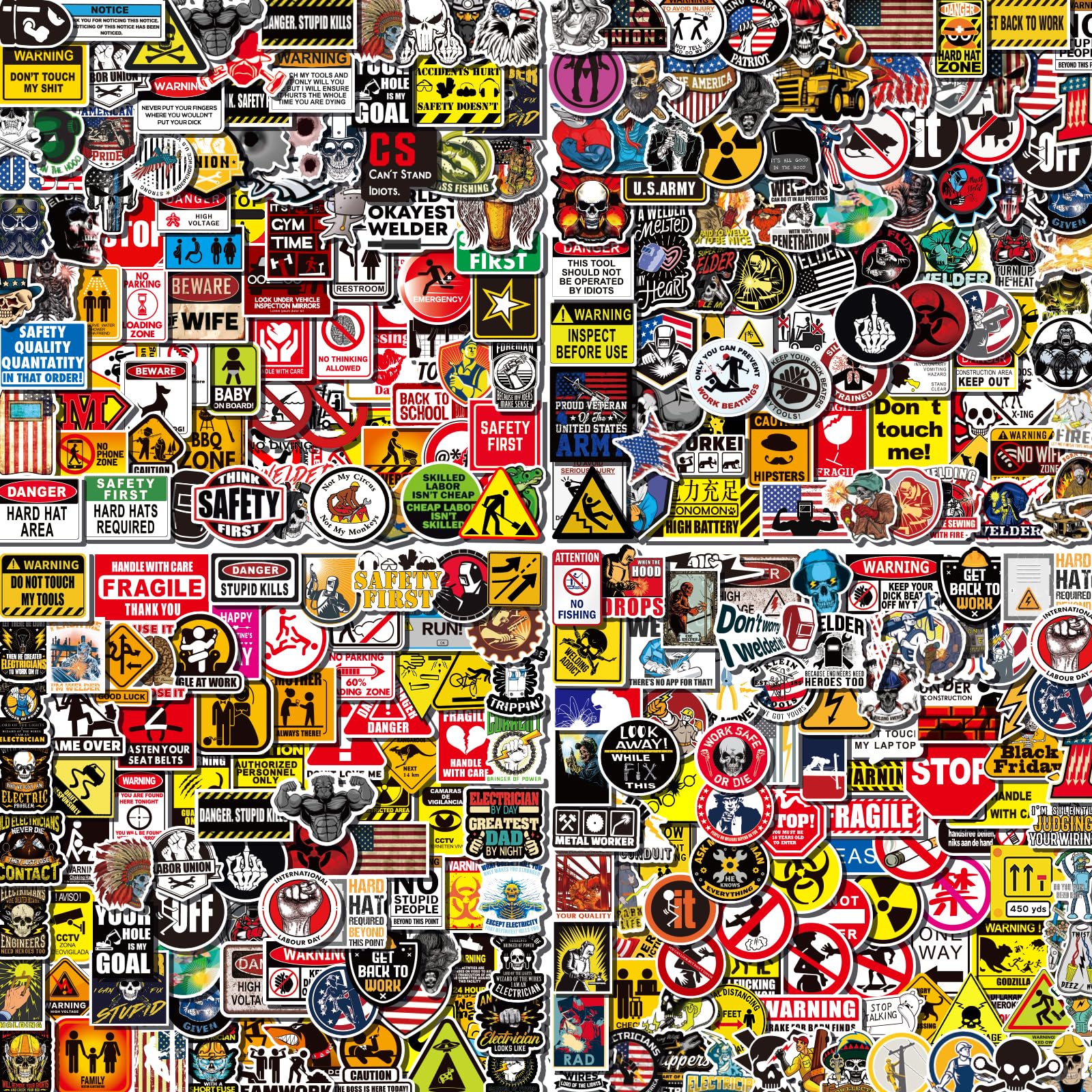 Arme 400 Pcs Hard Hat Stickers, Welding Stickers for Men&Adults Helmet, 100% Vinyl Helmet Sticker Construction Electrician Ironworker Oilfield Pipeliner Sticker for Funny Hard Hat Decor for Adults