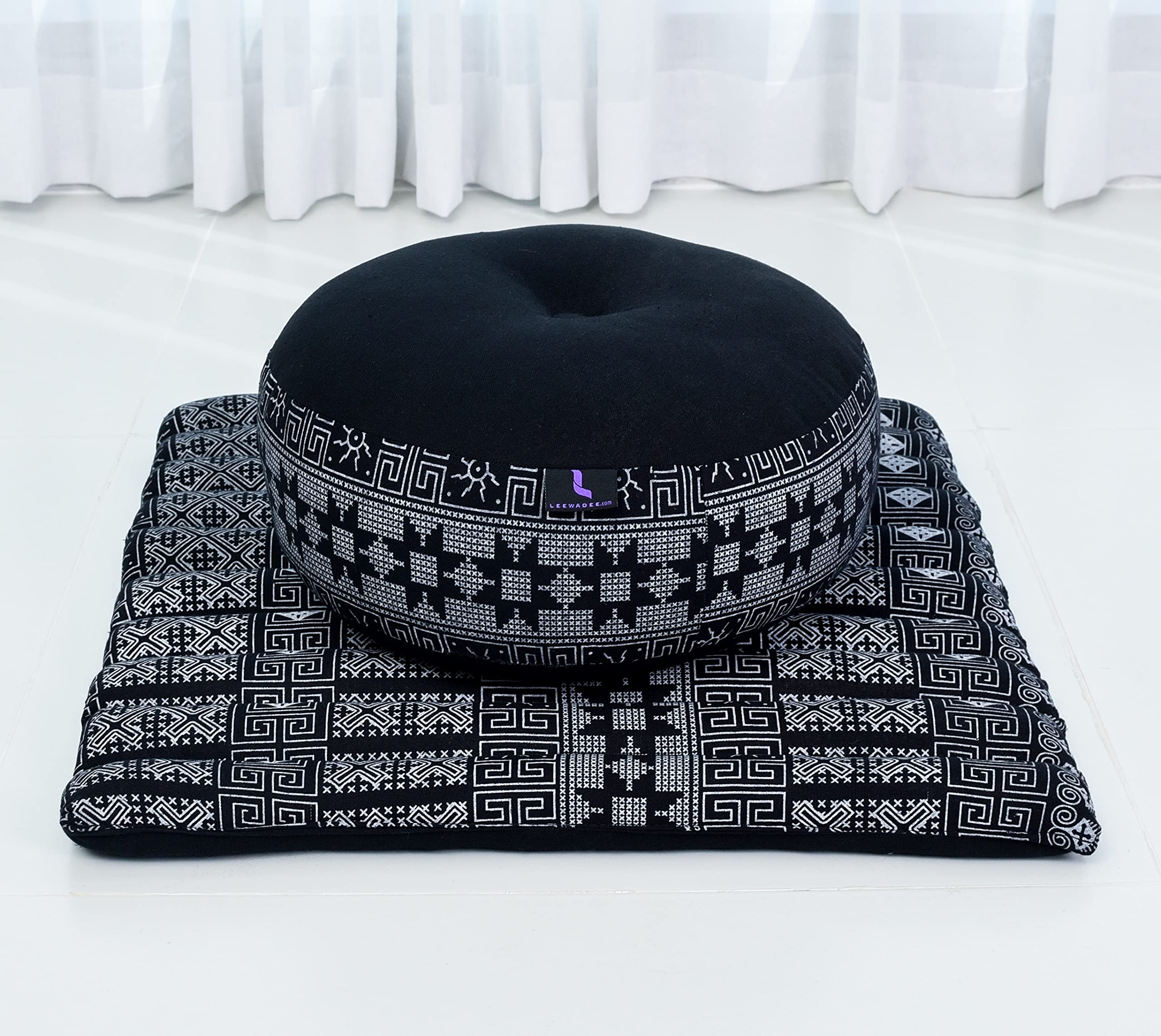 Leewadee Set Méditation Compact Zafu & Zabuton - Petit Coussin Kapok Yoga Zen Zazen
