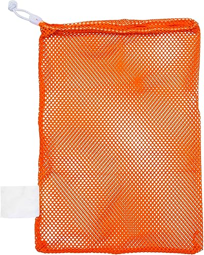 Champion Sports Mesh Sports Equipment Bags - 12x18 Inches - Multipurpose, Nylon Drawstring Bag with Lock and ID Tag for Balls, Beach, Laundry in