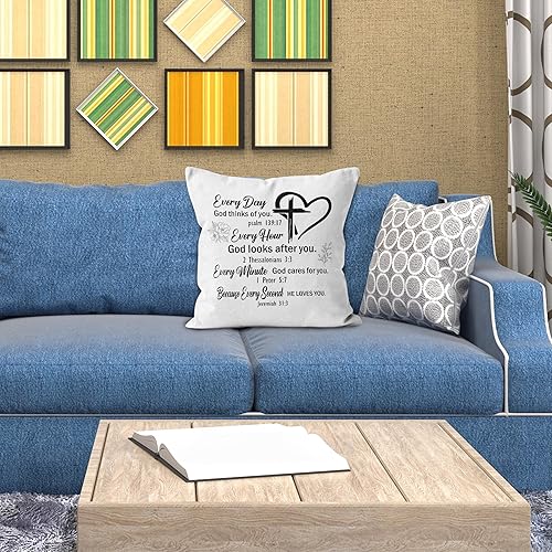 Miniatura 2 de Funda de almohada cristiana de 18 x 18 pulgadas, con versículo de la Biblia, decoración para dormitorio, sofá, sofá, decoración cristiana, regalos