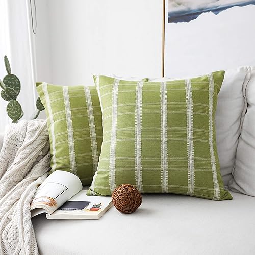 Miniatura 3 de Home Brilliant - Juego de 2 fundas de cojín decorativas de encaje a rayas