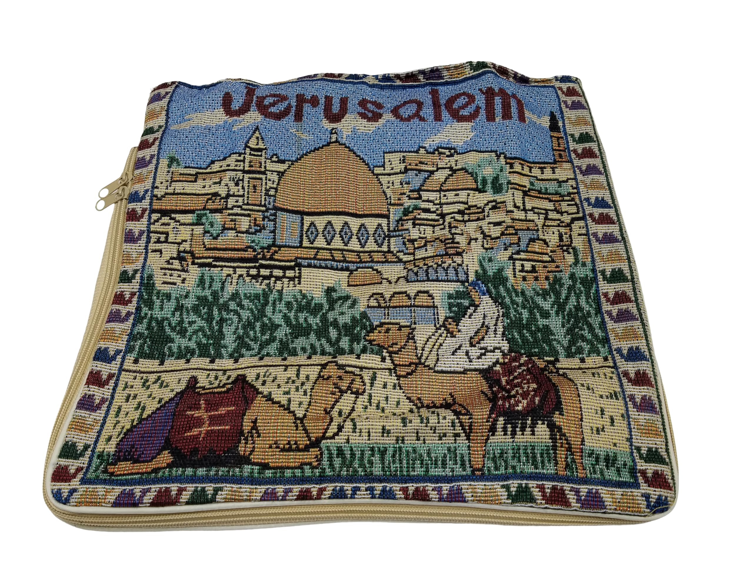 Bethlehem Gifts Tm Women's Multi Jerusalem Camel Handmade Hand-Bag Hand Bag Zipper Cloth Beautiful Holy Land By