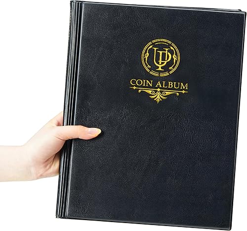 Miniatura 5 de Uncle Paul Álbum de colección de 200 bolsillos para monedas, colección clásica de gran capacidad, soporte para monedas, para sellos, medallas,