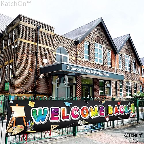 Miniatura 6 de KatchOn, Cartel de bienvenida de regreso a la escuela, Xtralarge, 120 x 20 pulgadas, letrero de regreso a la escuela, decoración de aula, letrero