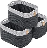 Vista 13 de CHAT BLANC Cestas de cuerda de algodón para organizar Cestas de almacenamiento para estantes Cesta de cuerda para almacenamiento, cestas