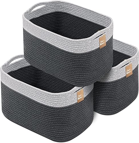 Miniatura 13 de CHAT BLANC Cestas de cuerda de algodón para organizar Cestas de almacenamiento para estantes Cesta de cuerda para almacenamiento, cestas