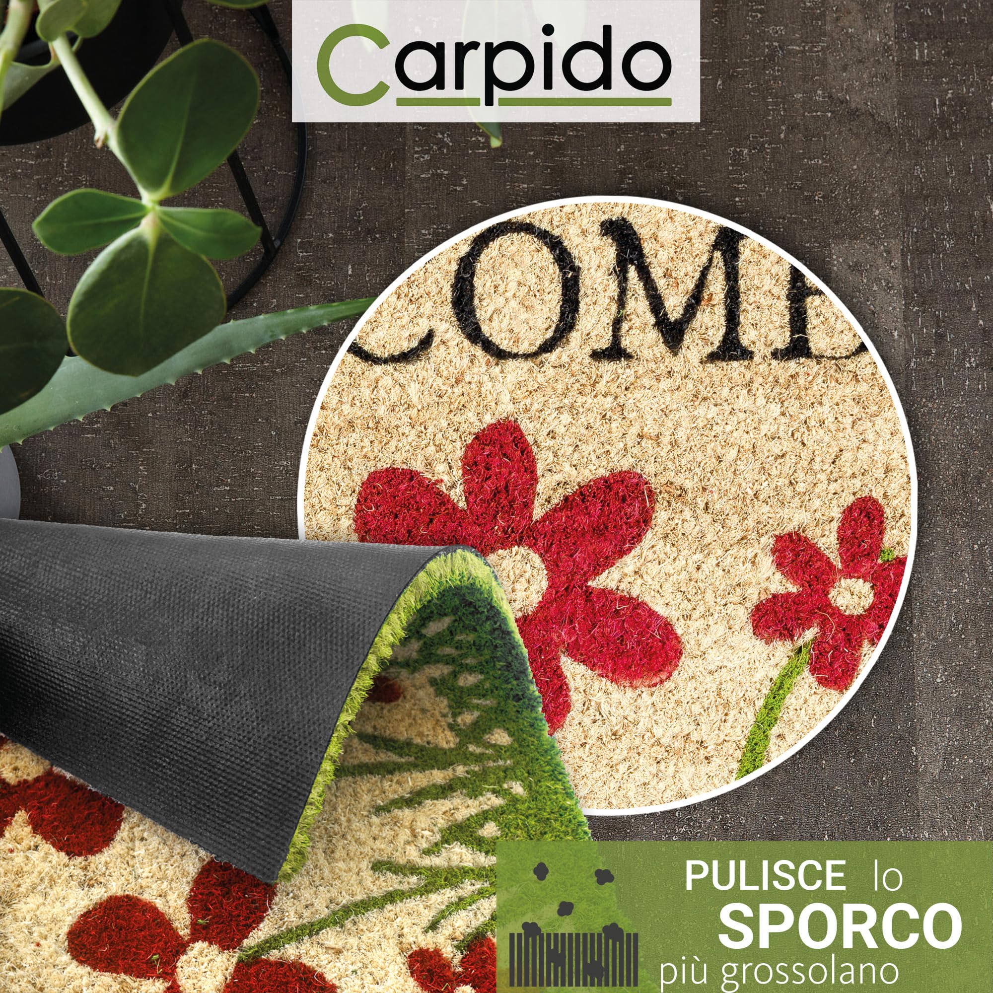 Zerbino in fibra di cocco 40 x 60 tappetino per soglia