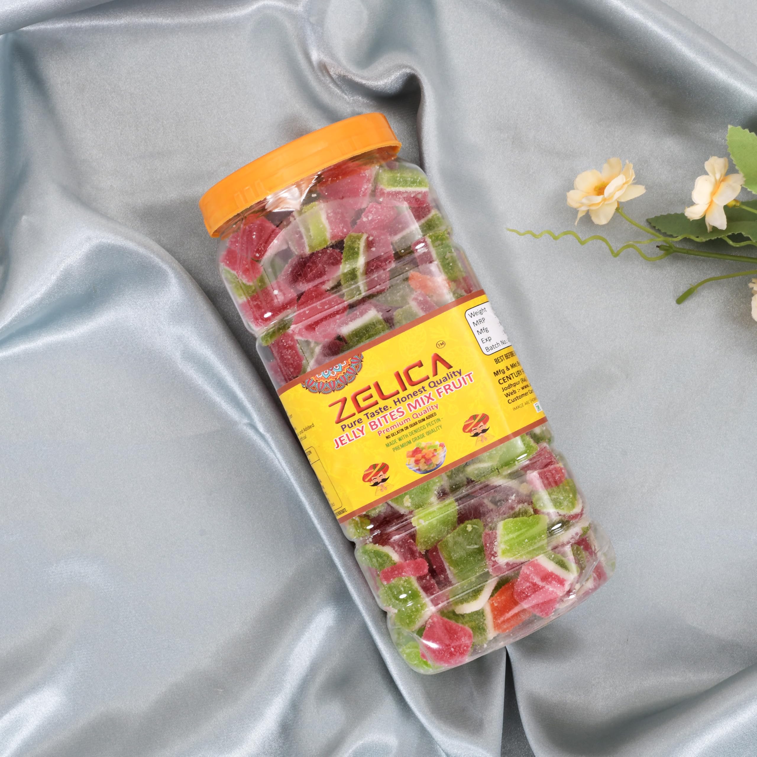 Zelica Jelly Bites Mix Fruit | 1000g | No Gelatin | Pectin Jelly