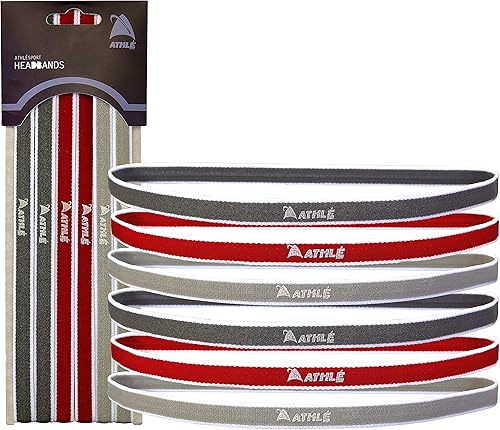 Vista 59 de Athlé - Diademas delgadas para mujeres y hombres, paquete de 6, diademas elásticas para mujeres y hombres, agarre de silicona antideslizante