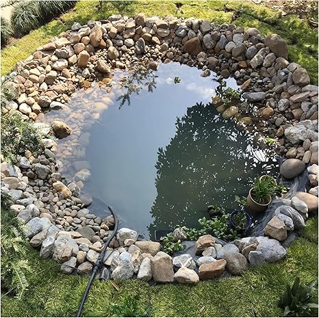 Image HWhome HDPE Rubber Pond Liner，Black Pond Skins Liner Pond Liner For Small Ponds，Fish Ponds，Streams Fountains，Water Garden，Koi Ponds(Size:4x7M(13x23ft))