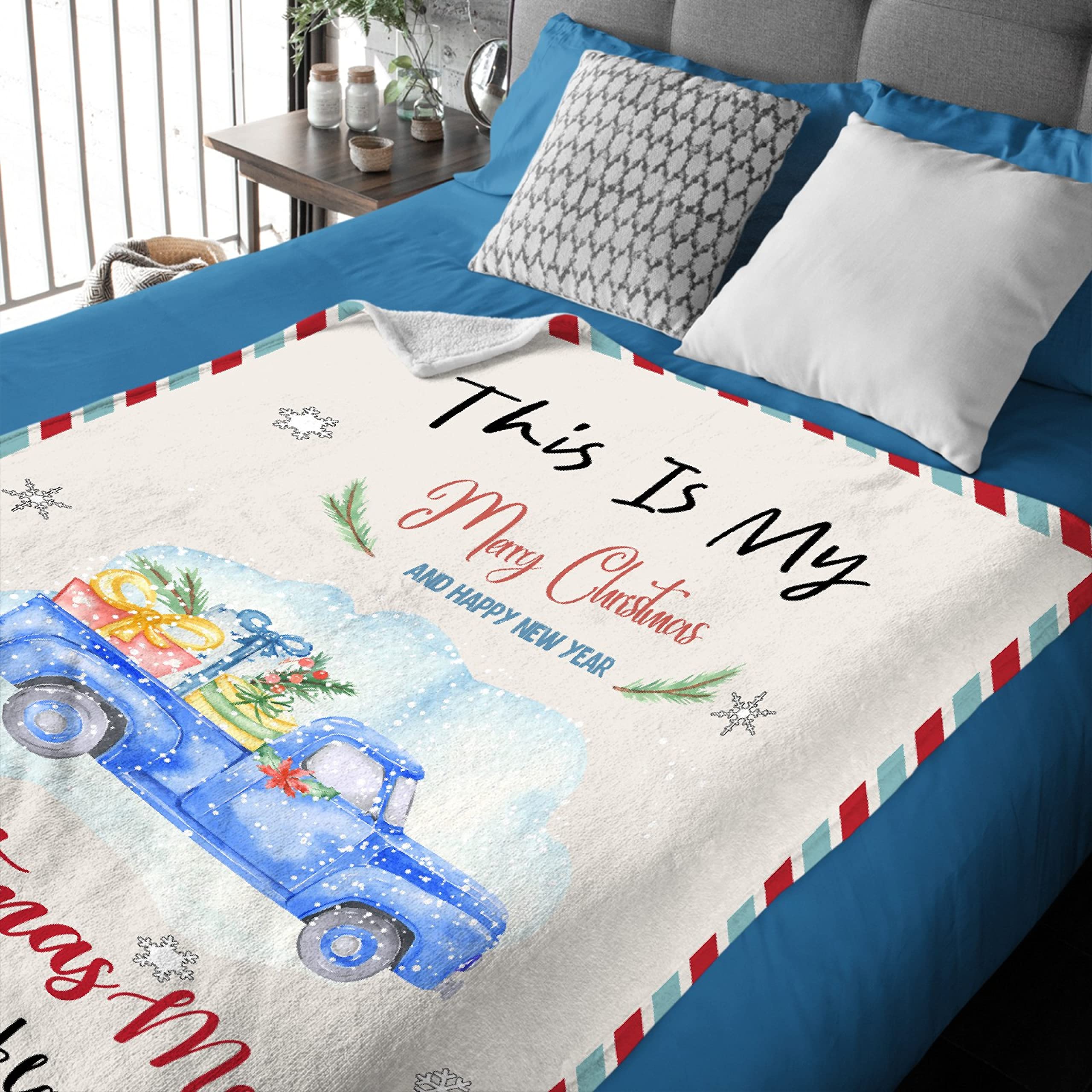 This Is My Christmas Watching Movie Throw Blanket, Happy New Year 2022 Gift for Son Daughter, Lightweight Winter Holiday Xmas Flannel Micro Blanket for Bed Sofa Couch Home 60