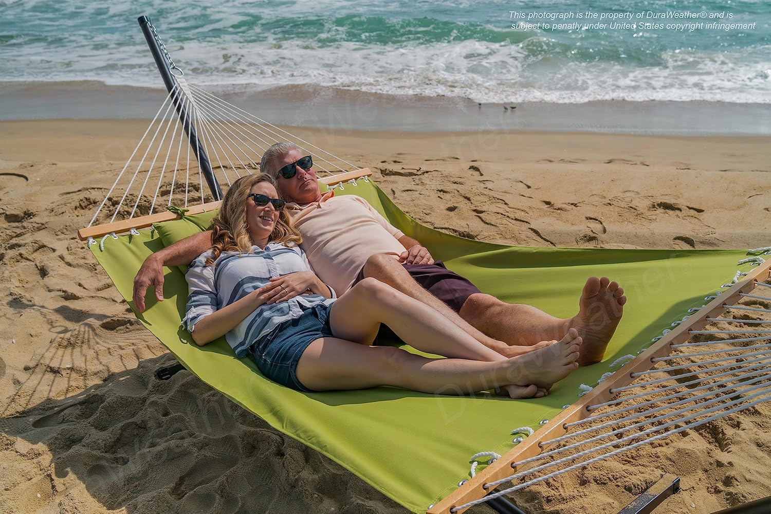 Classic All-Weather Outdoor Hammock with Pillow Sunbrella® Fabric Deluxe Size (Spectrum Kiwi (#48023-0000))