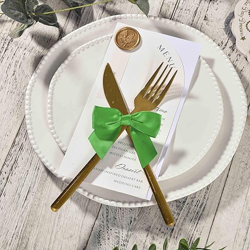 Miniatura 70 de RainbowPana - Paquete de 60 lazos de corbata de lujo, lazos de satén amarillos de 3 pulgadas, decoración de manualidades premontadas para paquete