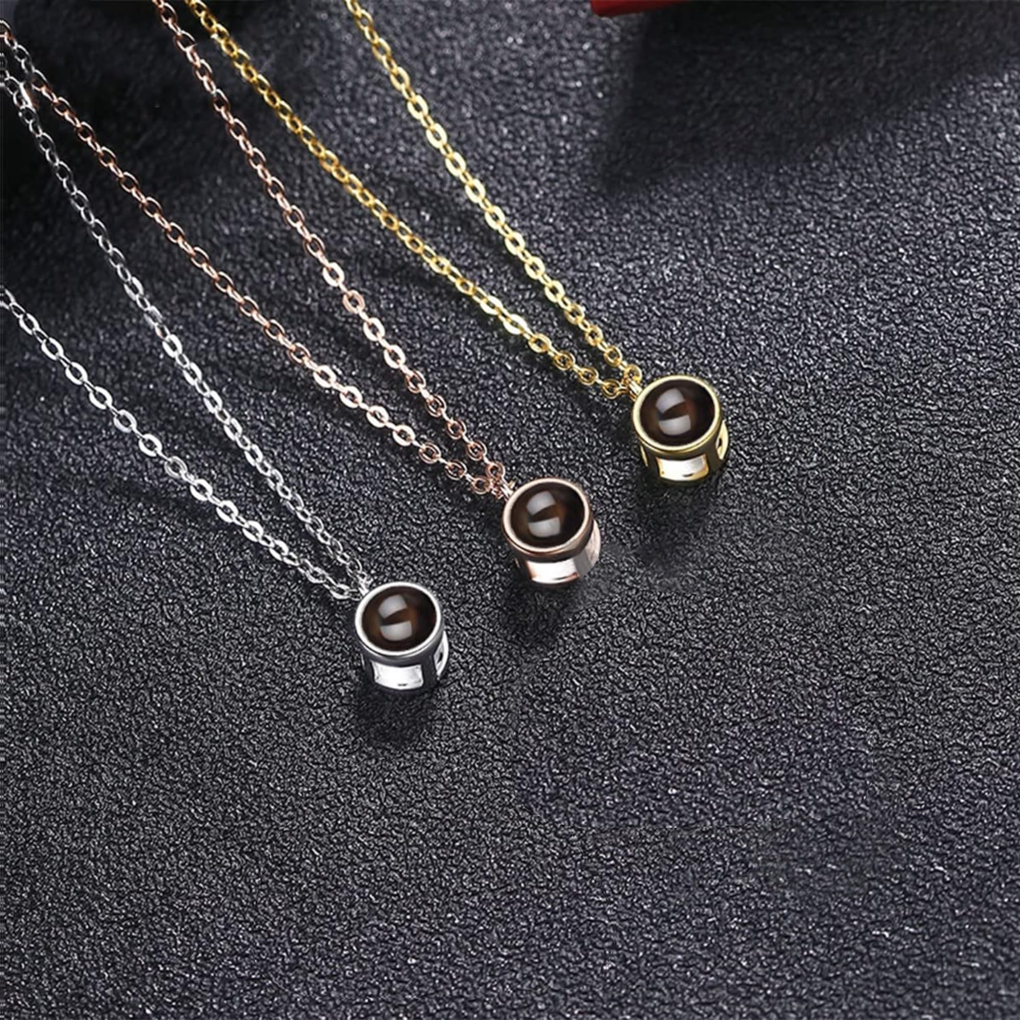 Argento Sterling 925 Collana con Foto Personalizzata – Collana con Proiezione, Ciondolo con Foto Personalizzata per anniversari e occasioni speciali