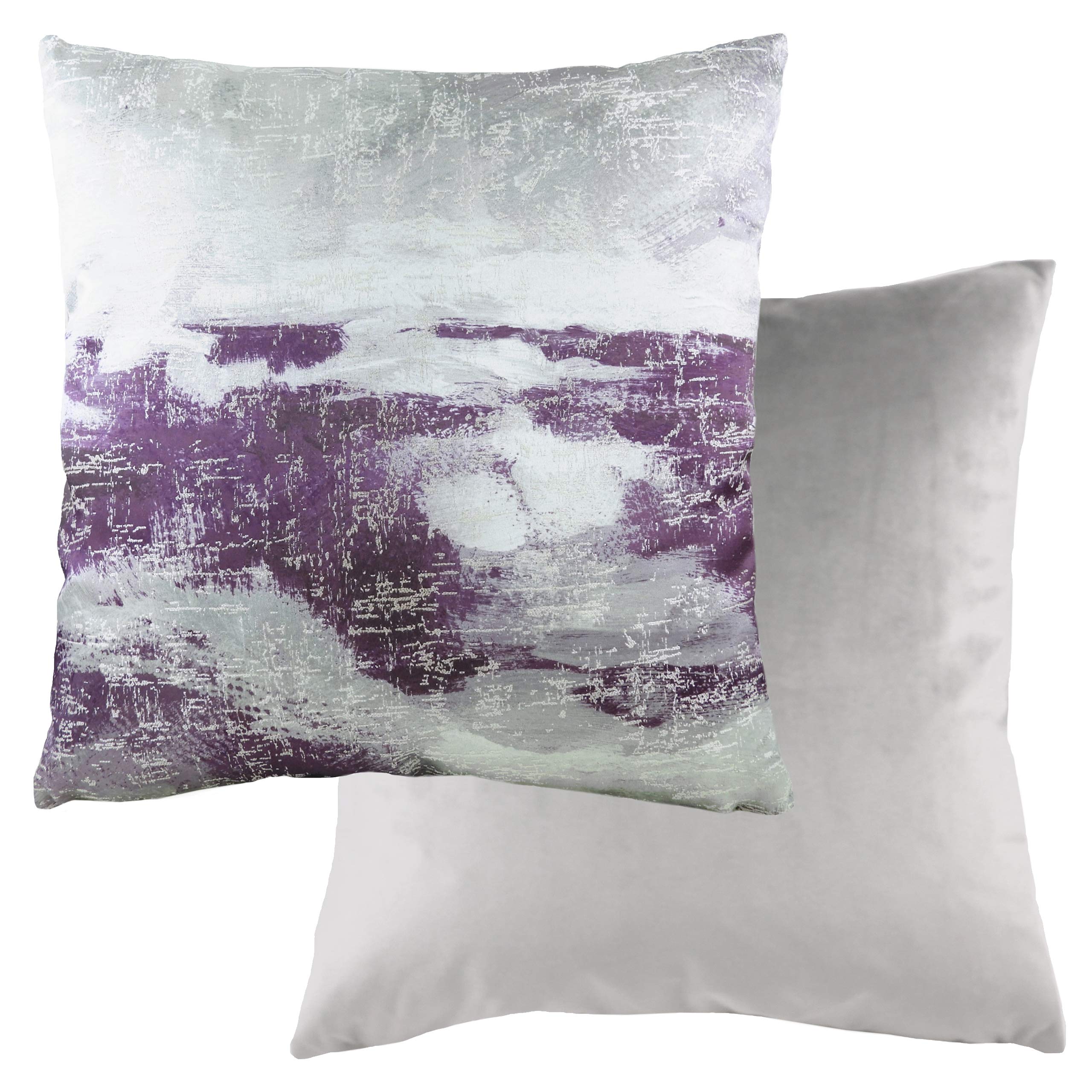 Evans Lichfield Landscape Polyester Filled Cushion, Steel/Purple, 43 x 43cm