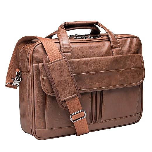 Maleta masculina de couro para viagem de negócios, bolsa mensageiro feita à mão para laptop