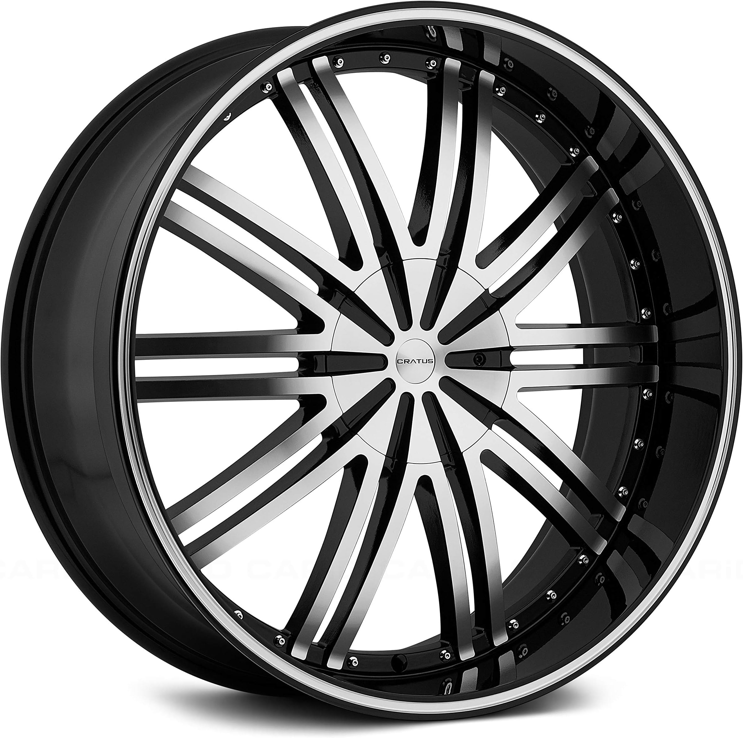 Cratus CR008 22x9.5 5x139.7/5x150 +15mm Black/Machined Wheel Rim