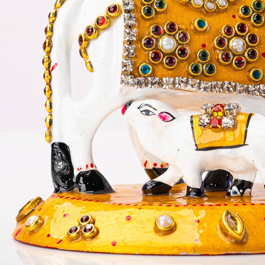 33年前に米国で購入】インド製木製牛の置き物（2体セット）