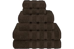 American Soft Linen 6 Piece Brown Bathroom Towel Set