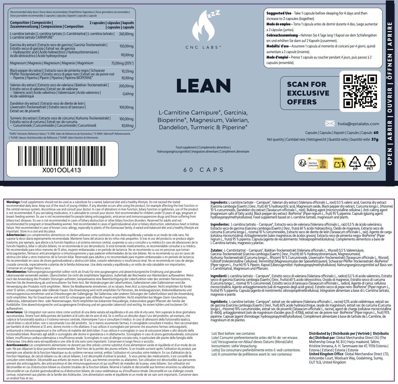 Quemagrasas Potente para Adelgazar CUT+LEAN 2x pack, Pastillas para Adelgazar Muy Rapido – Control del Apetito con L-Carnitina, Garcinia y Curcuma – Rapido, Efectivo para Mujer y Hombre