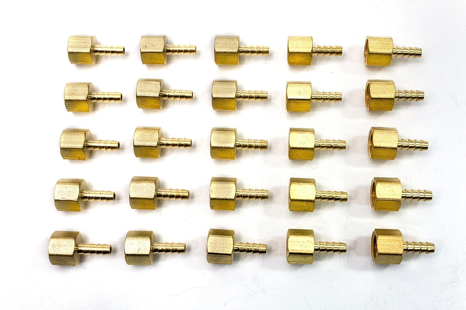 Generic Brass Barbed Fitting Coupler/Connector 1/4-Inch Hose Barb x 3/8-Inch Female NPT (Pack of 25)