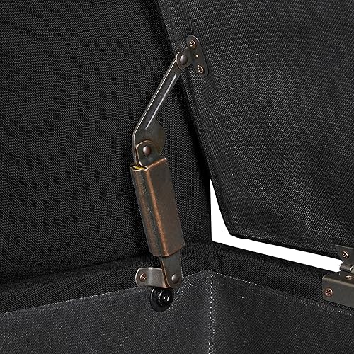 Miniatura 45 de Yaheetech Otomana con almacenamiento, banco otomano de almacenamiento de piel sintética de 52 pulgadas con bisagra de seguridad, banco tapizado con