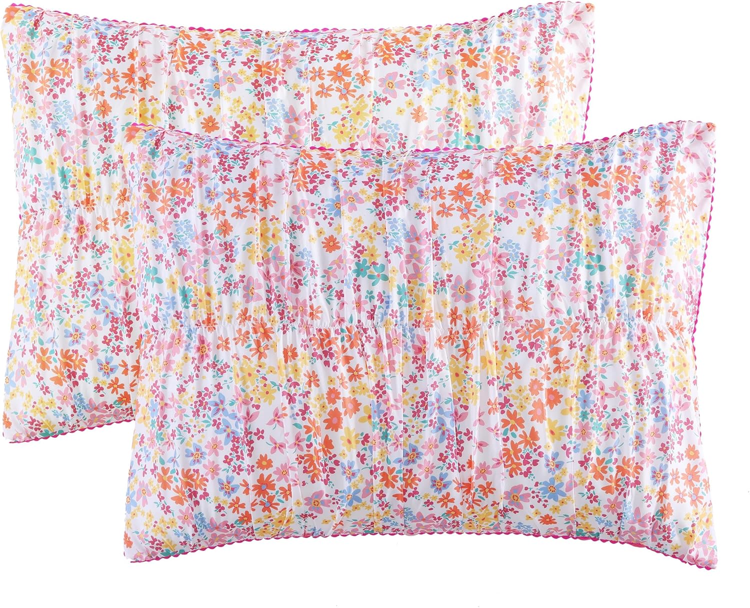 Garden Posies Pink 4-Piece Embellished Soft Microfiber Comforter Set - Full