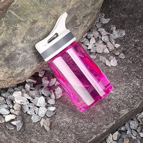 Miniatura 6 de AceCamp Botella de agua pequeña de 12 onzas, paquete de 2 con popote para niños y adultos, sin BPA, botella deportiva de Tritan a prueba de fugas,