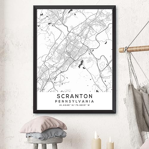 Miniatura 3 de Mapa de Scranton, Pensilvania, Light 2 (18x24)